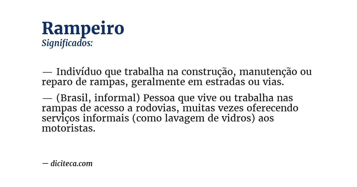 Significado de rampeiro