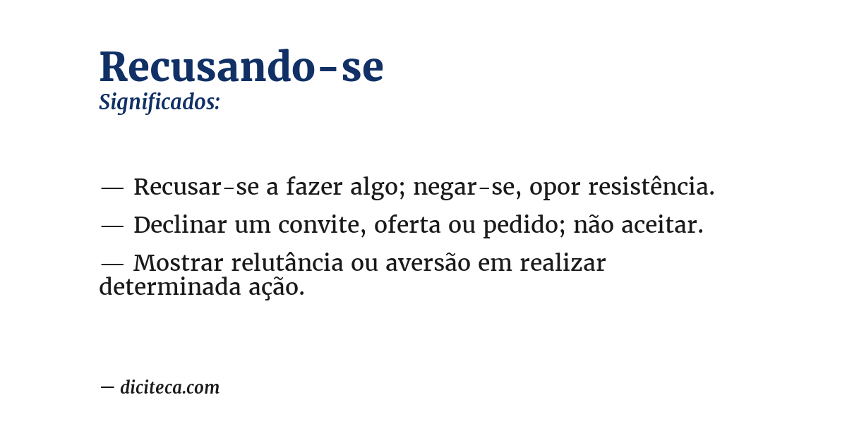 Significado de recusando-se