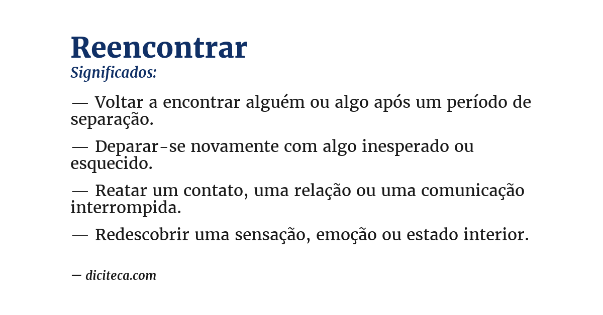 Significado de reencontrar