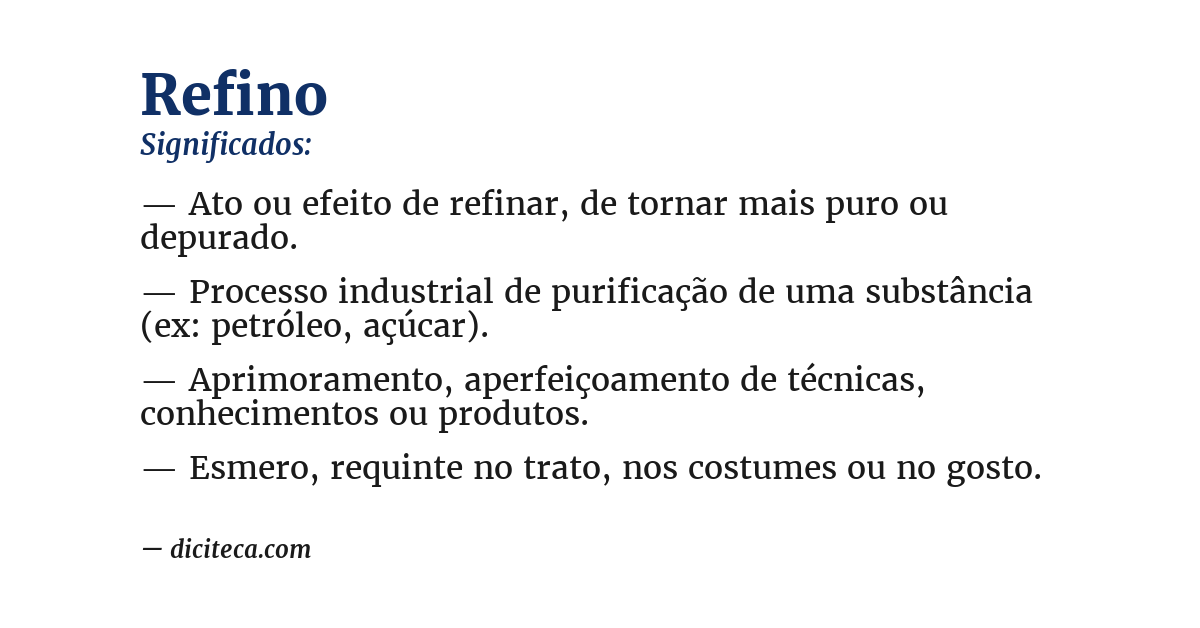 Significado de refino