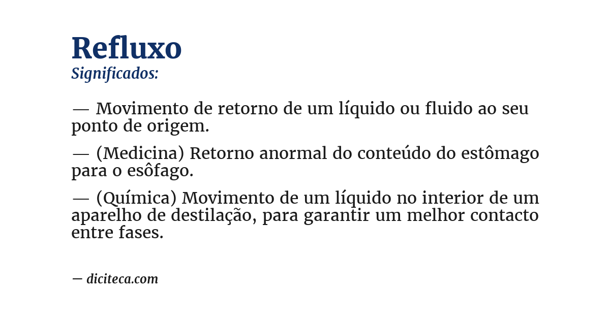 Significado de refluxo