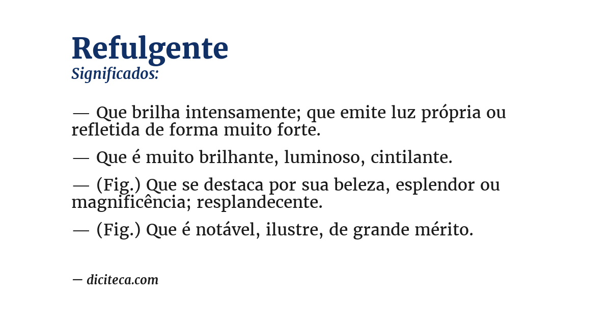 Significado de refulgente