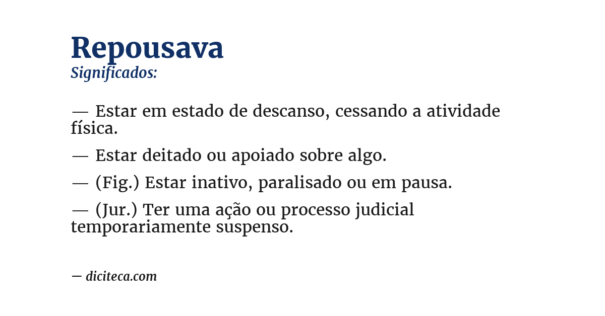 Significado de repousava