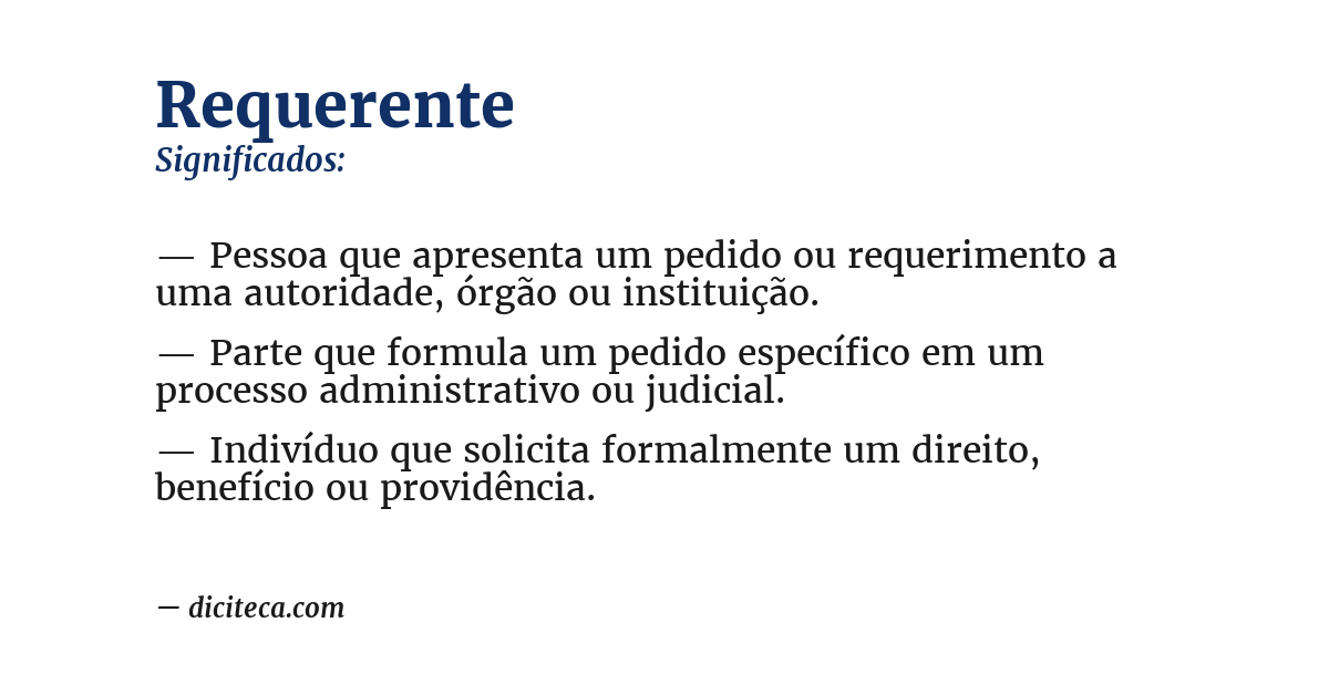 Significado de requerente