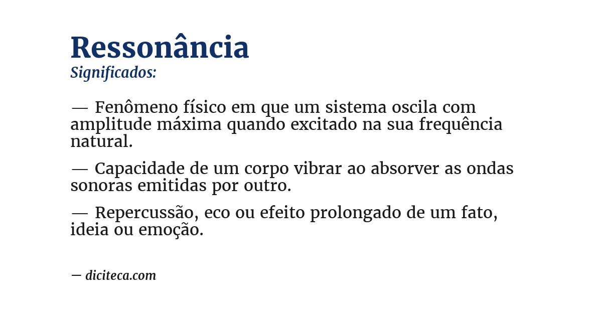 Significado de ressonância