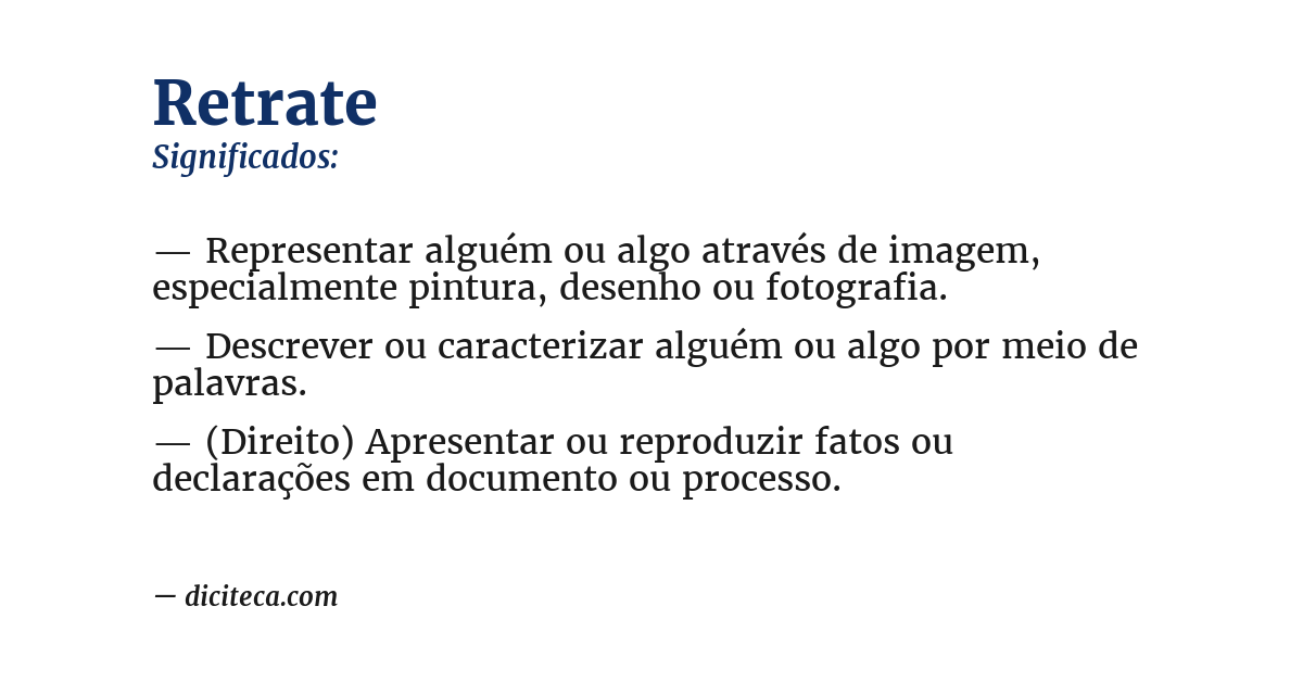 Significado de retrate