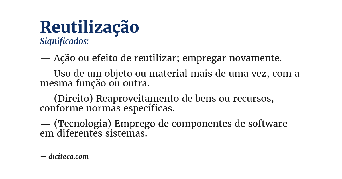 Significado de reutilização