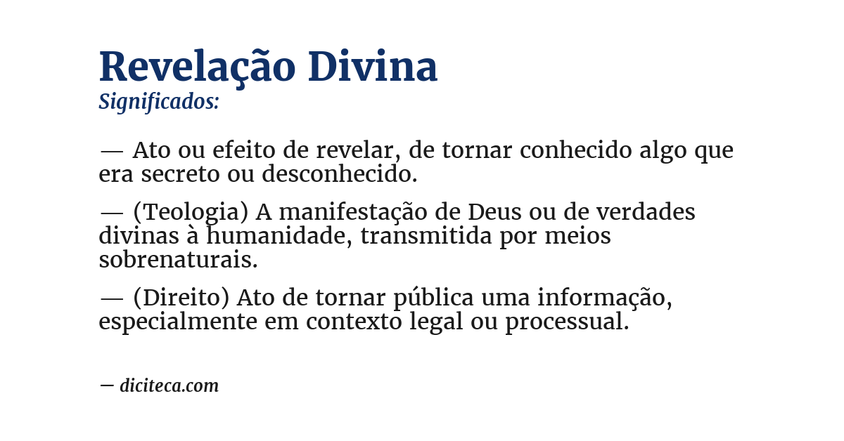 Significado de revelação divina