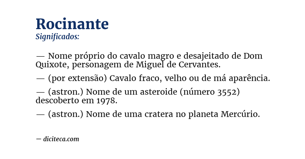 Significado de rocinante