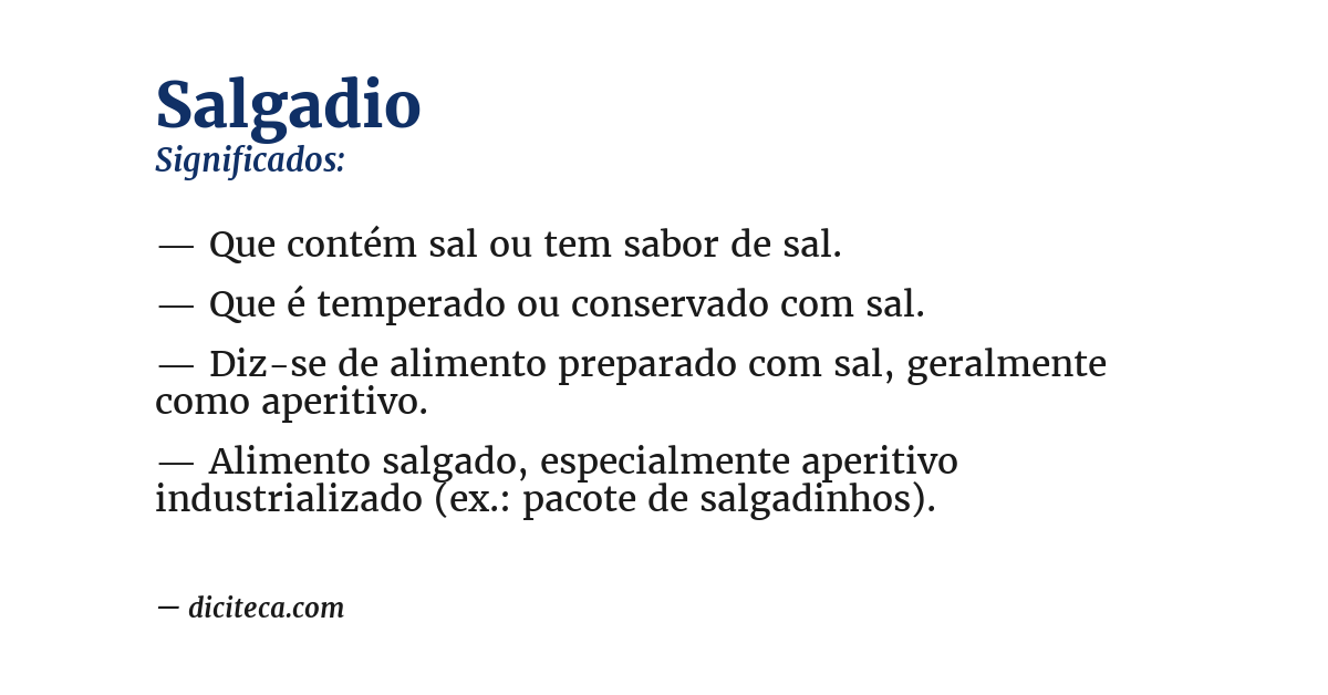 Significado de salgadio