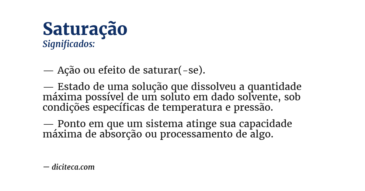 Significado de saturação