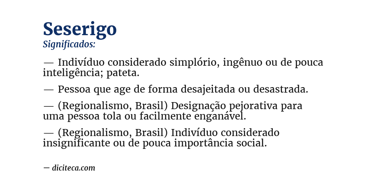Significado de seserigo