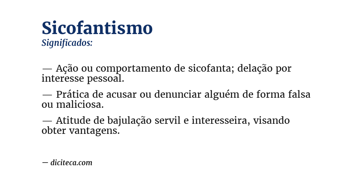 Significado de sicofantismo