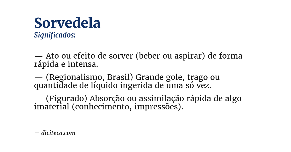 Significado de sorvedela