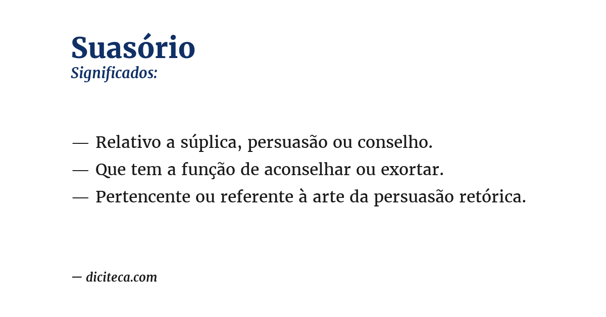 Significado de suasório