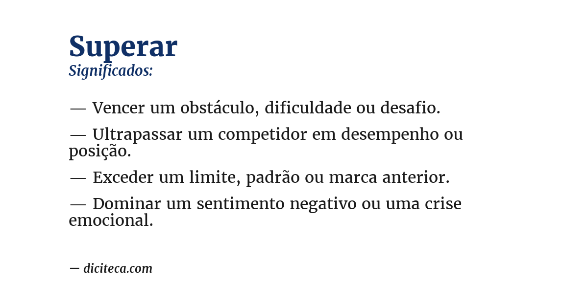 Significado de superar