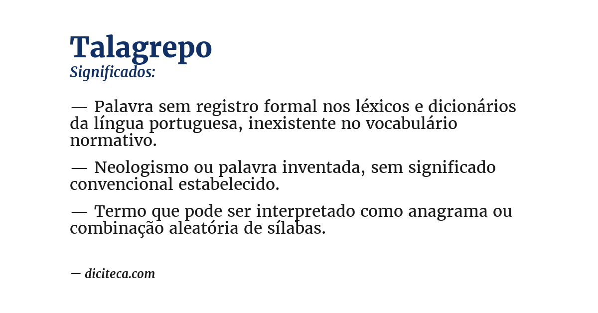 Significado de talagrepo