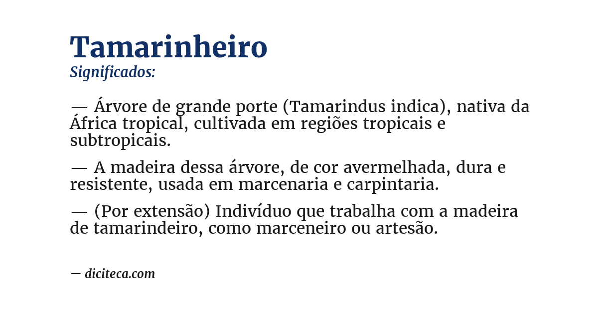 Significado de tamarinheiro