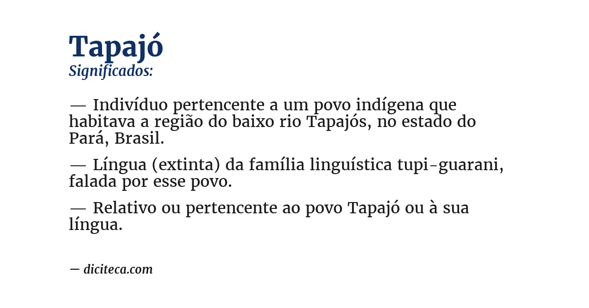 Significado de tapajó