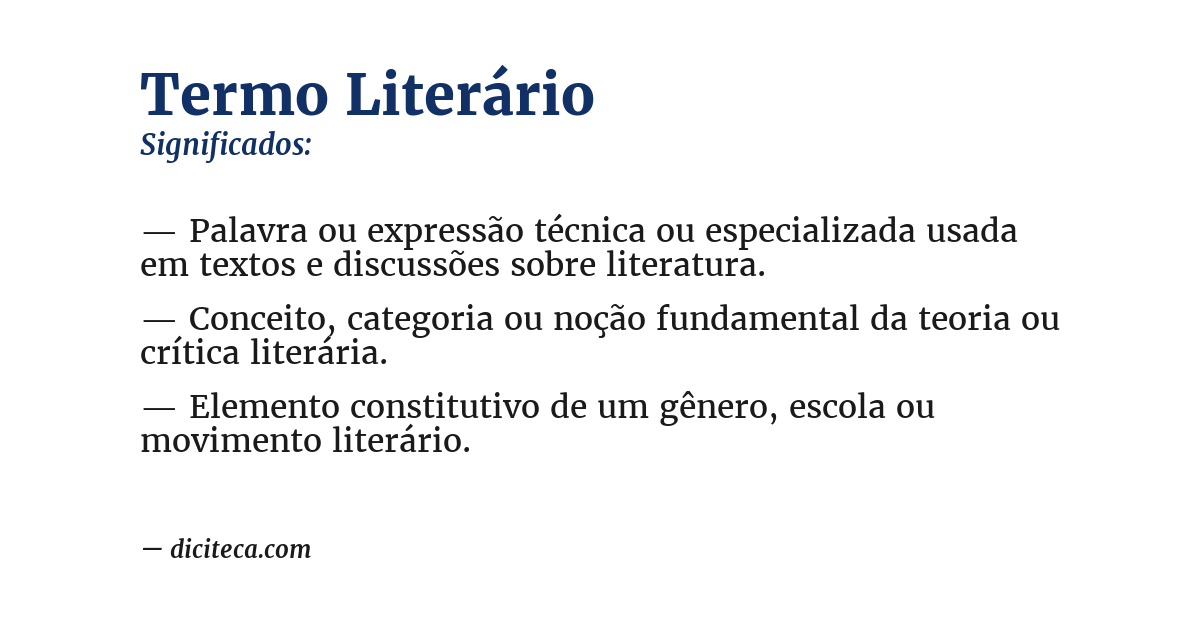 Significado de termo literário
