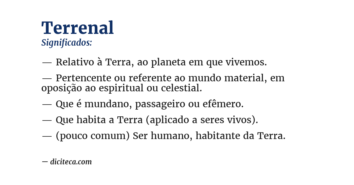 Significado de terrenal