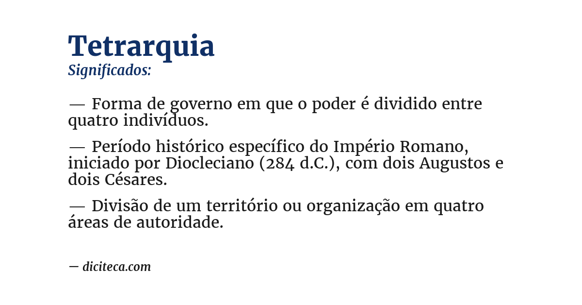 Significado de tetrarquia