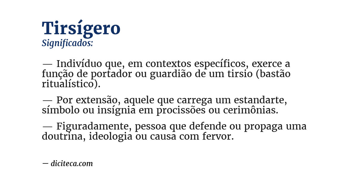 Significado de tirsígero