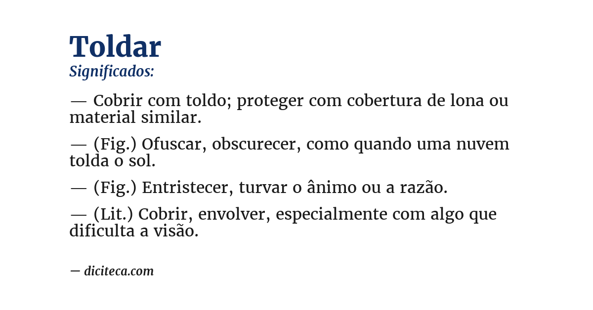 Significado de toldar