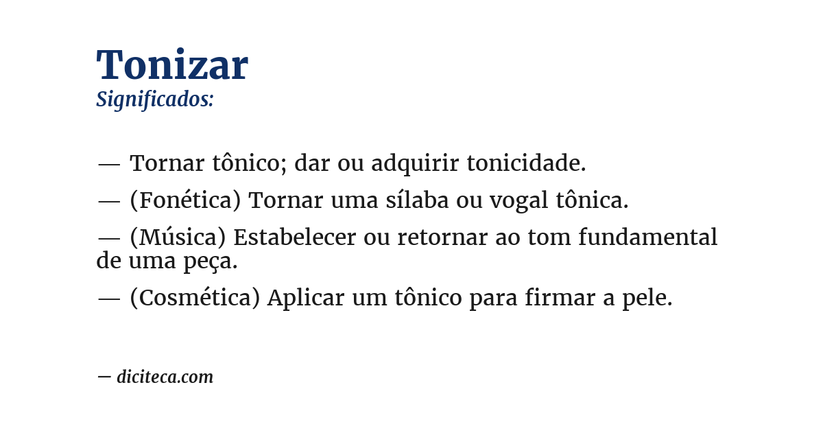 Significado de tonizar