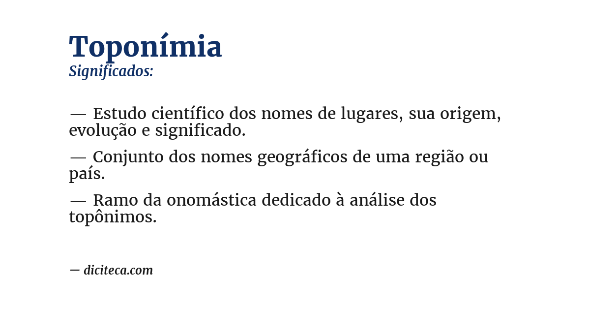 Significado de toponímia