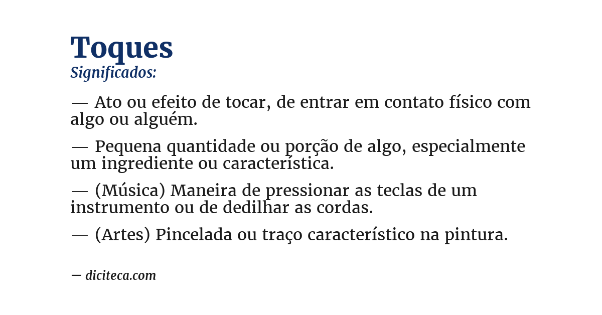 Significado de toques