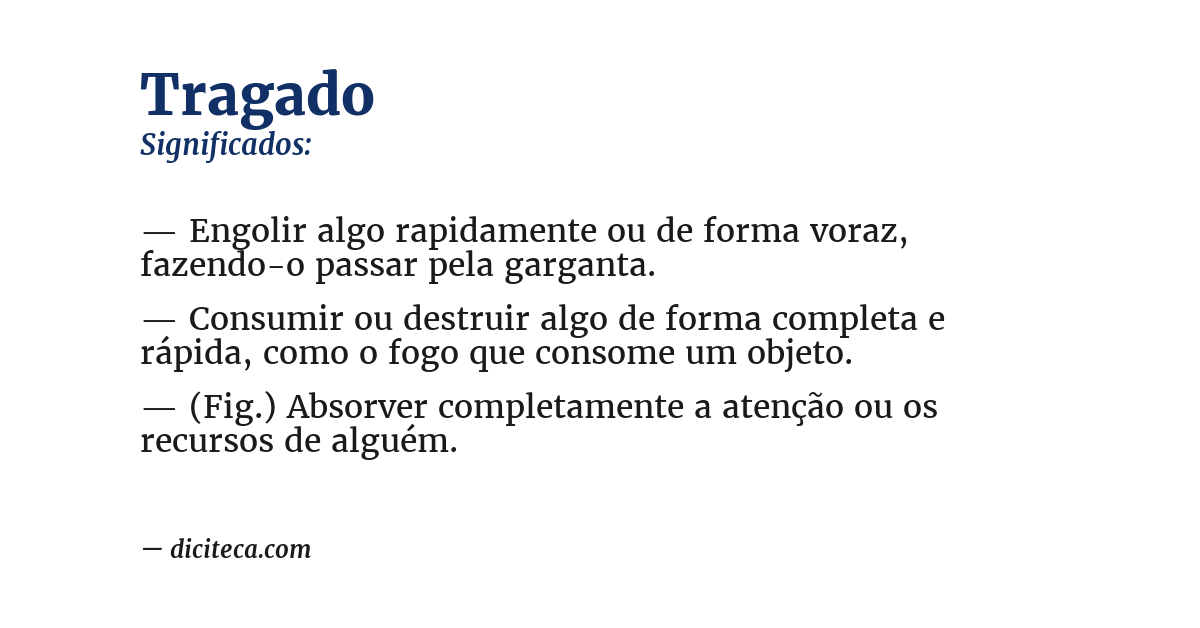 Significado de tragado