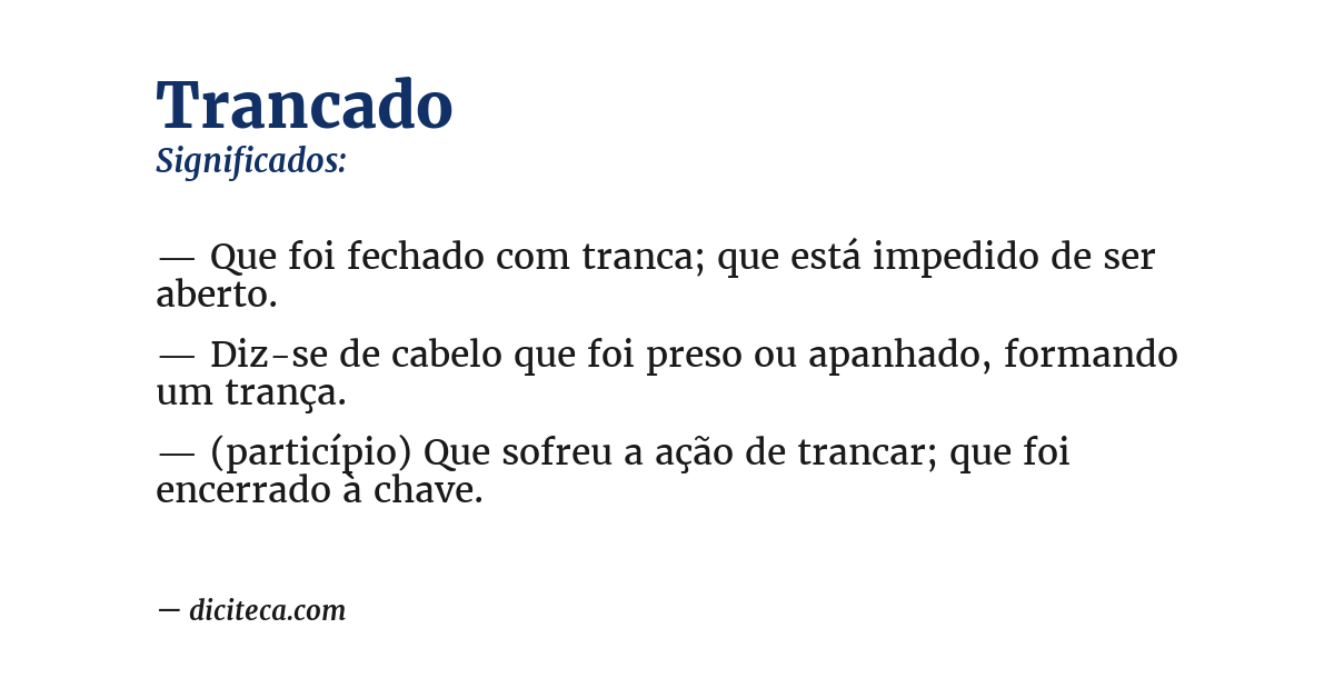 Significado de trancado