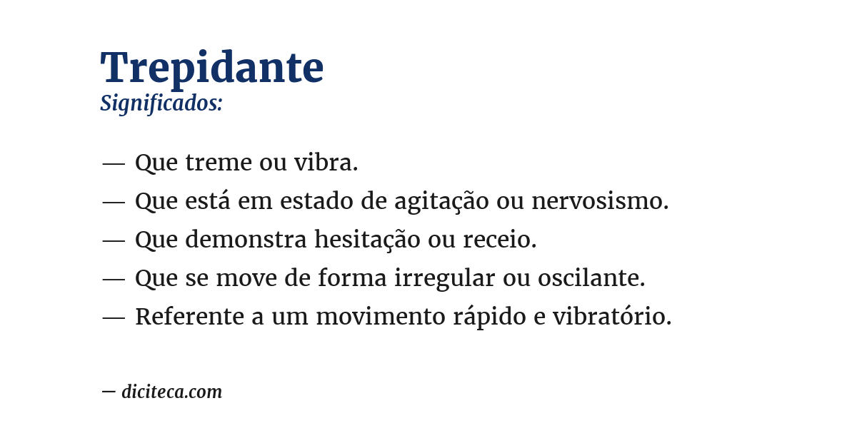 Significado de trepidante