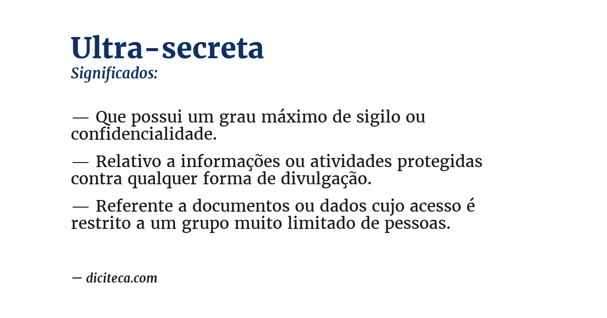 Significado de ultra-secreta