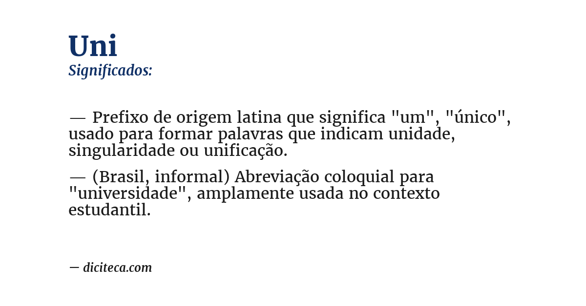 Significado de uni