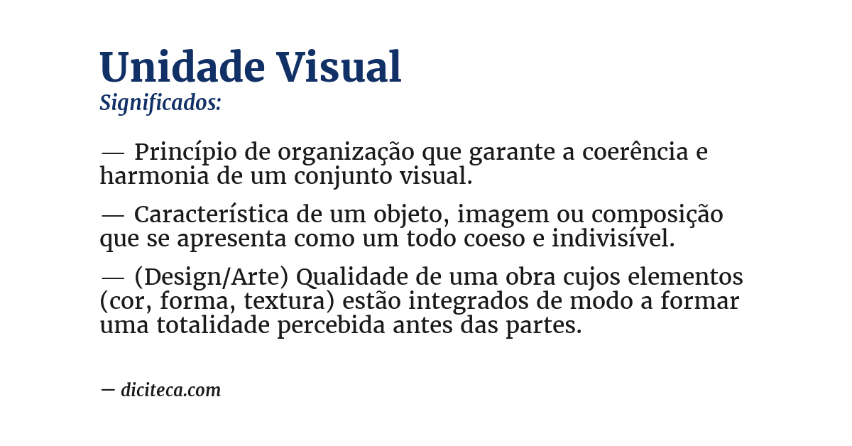Significado de unidade visual