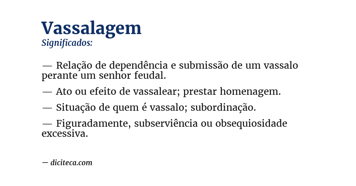 Significado de vassalagem