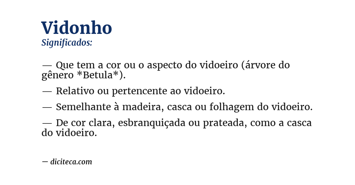 Significado de vidonho