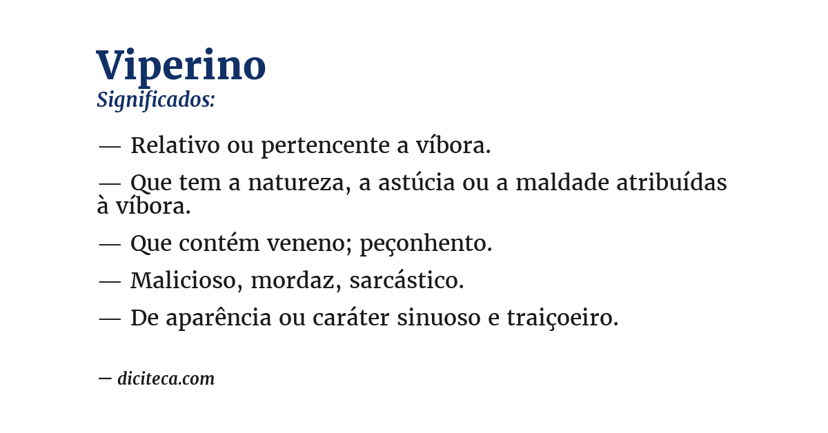 Significado de viperino