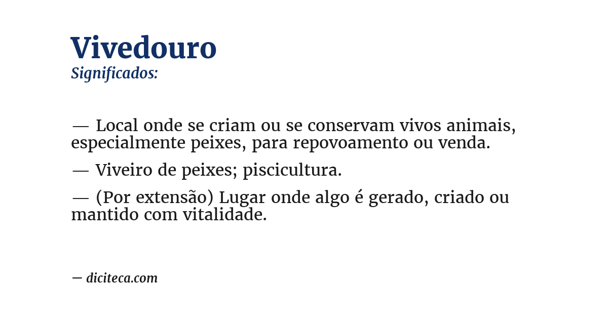Significado de vivedouro