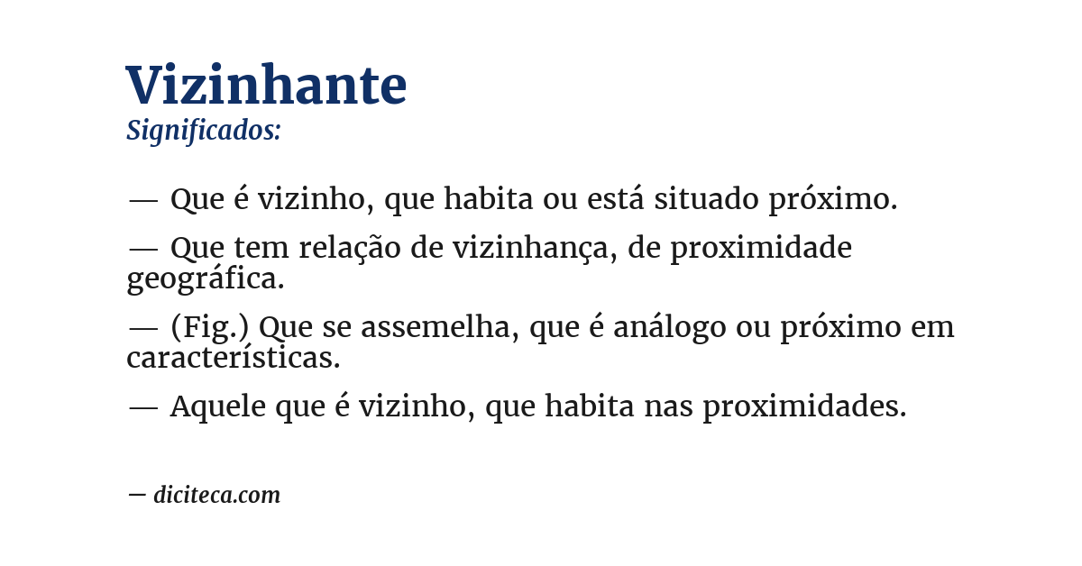 Significado de vizinhante