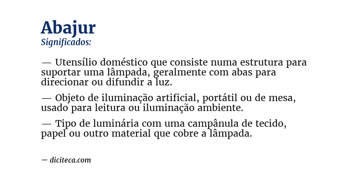 Significado de abajur