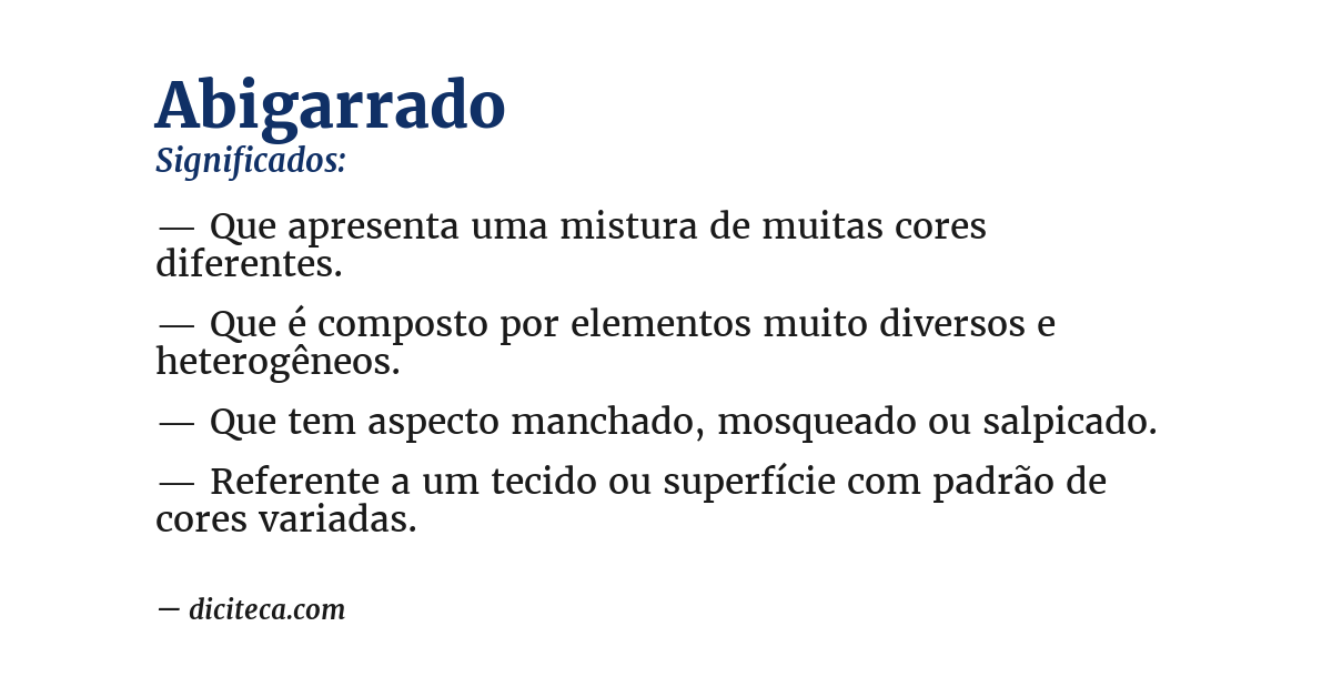 Significado de abigarrado