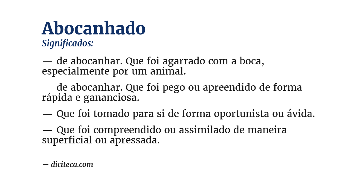 Significado de abocanhado