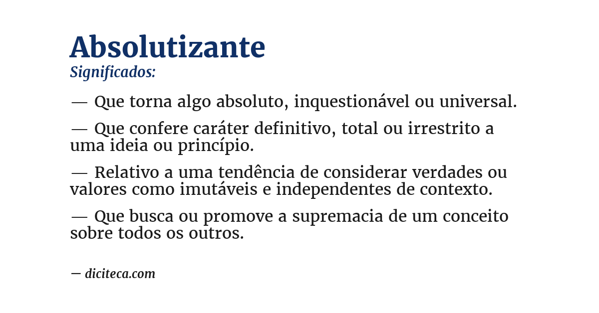 Significado de absolutizante
