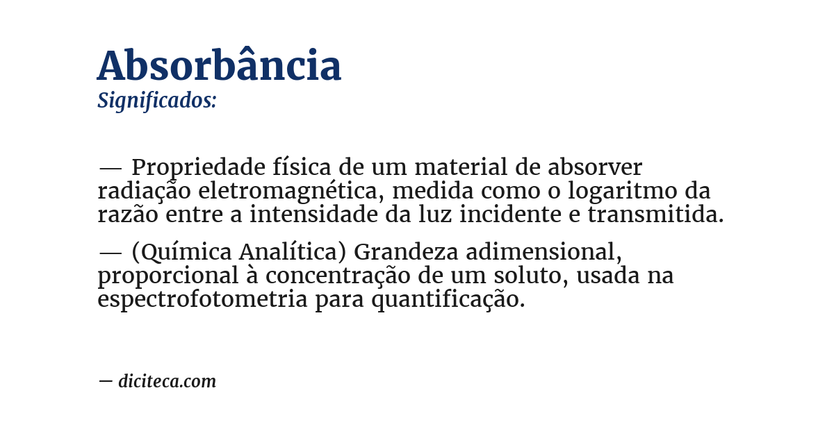 Significado de absorbância
