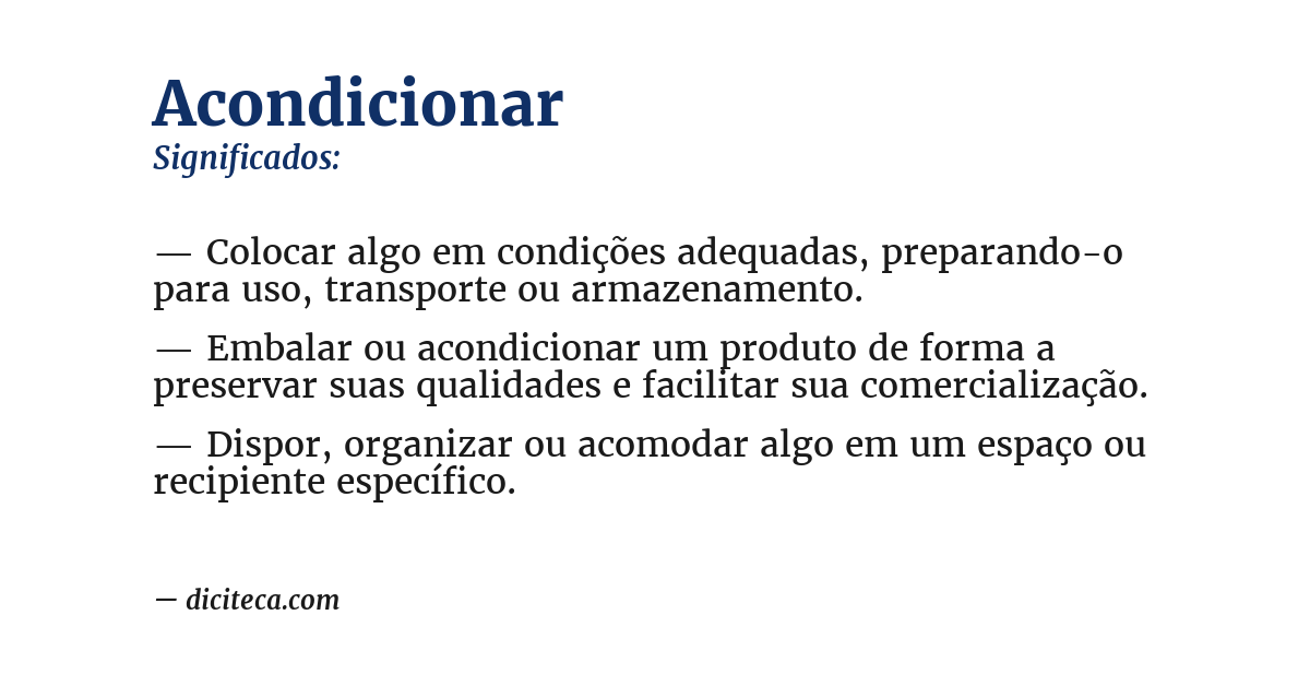 Significado de acondicionar