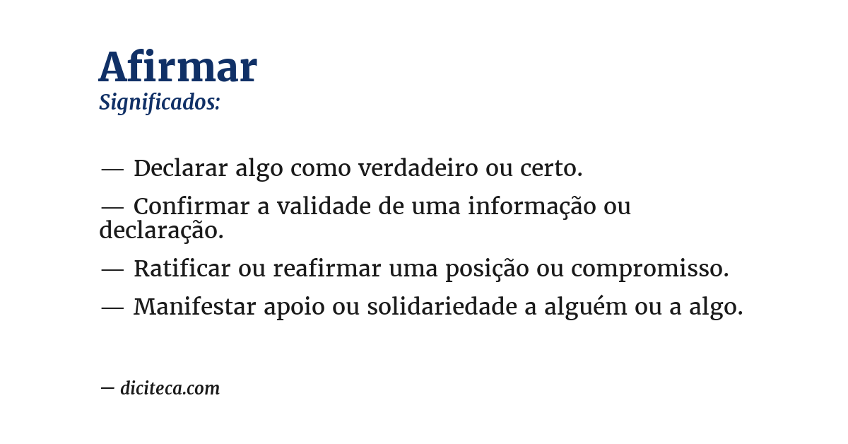 Significado de afirmar