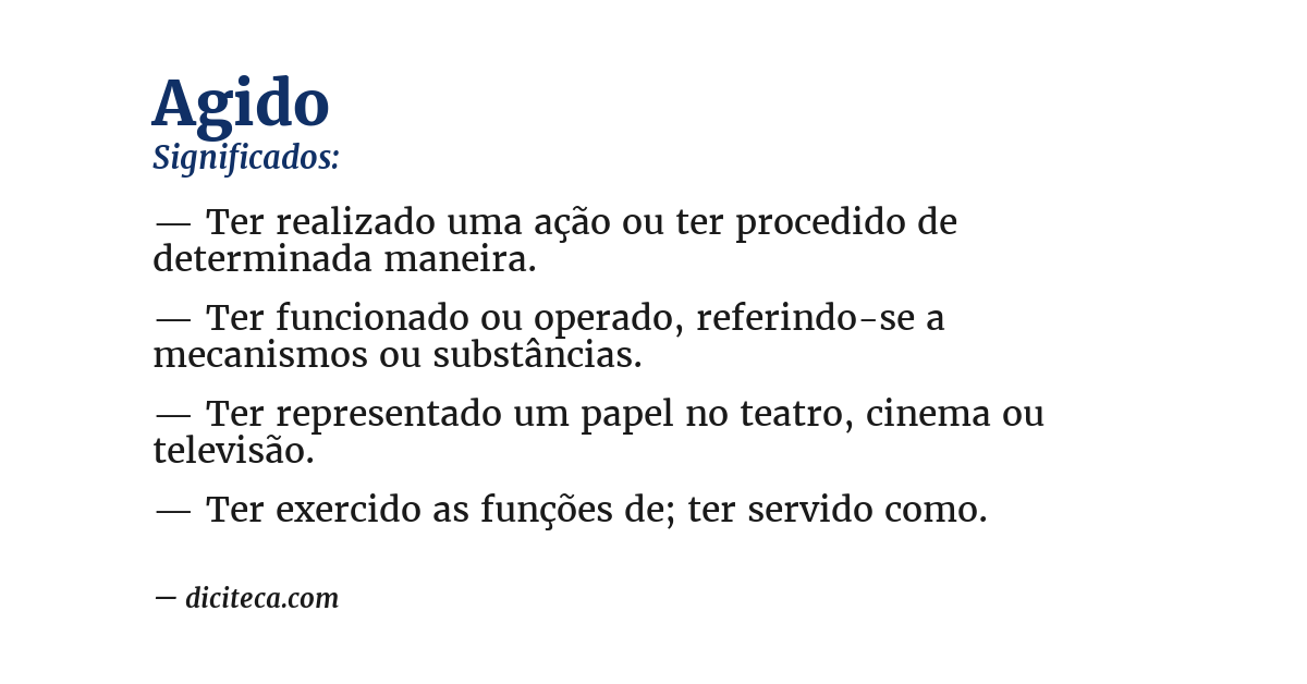 Significado de agido